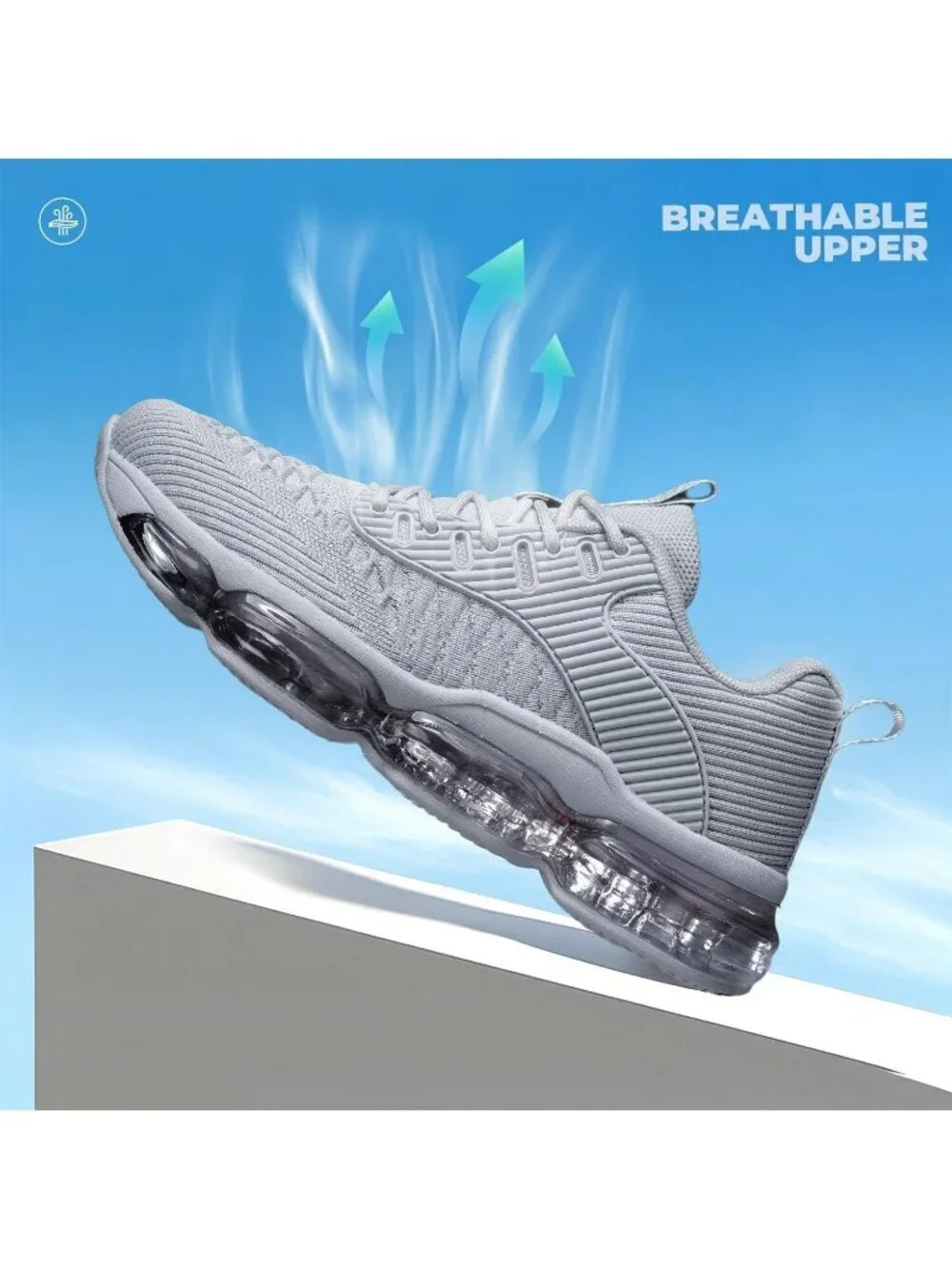 Women Light Grey Air Cushion Basketball Breathable Cross Trainers Sneaker Shoes